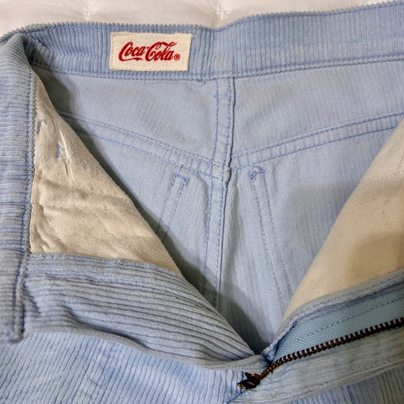 Vintage & Rare Coca-Cola Baby Blue Corduroy Womens Pants, Sz 2 - Picture 6 of 9